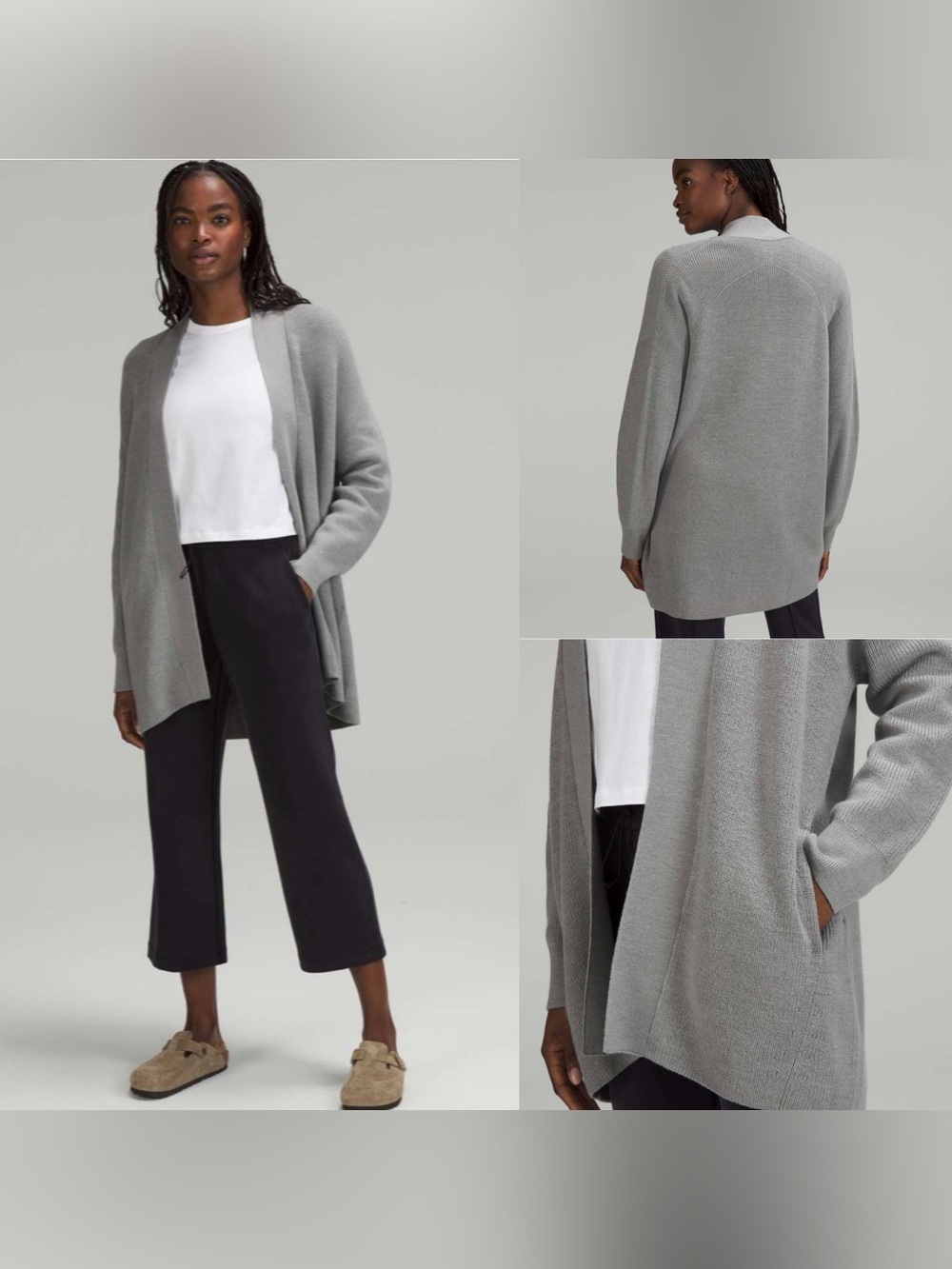 Lululemon Merino Wool-Blend Ribbed Long Wrap Sweater